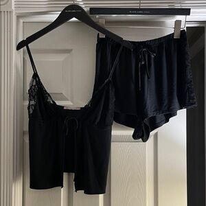 Victoria’s Secret Sz S nwot black two-piece short camisole set.